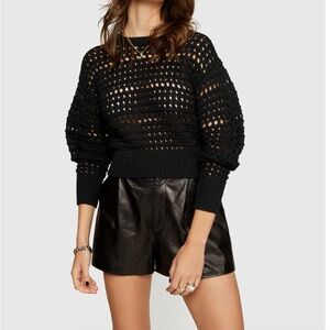 Rebecca Minkoff Black nava crochet sweater